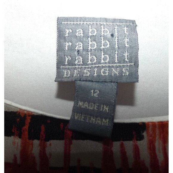 Rabbit Designs 12 Multicolor striped sheath dress 3/4 sleeve lined - Picture 2 of 3